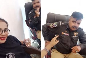 Karachi Police Officer Suspended Over Viral Smoking Video With Tiktok Star