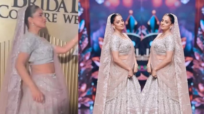 Saba Qamars Dance Moves Steal The Show At Bridal Couture Week Video