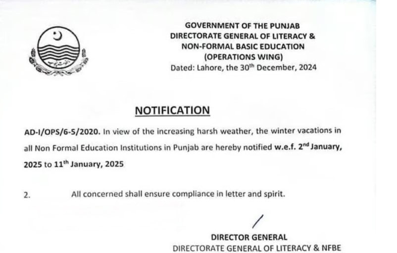 Winter Vacations Extended In These Punjab Institutions See Notification Here 