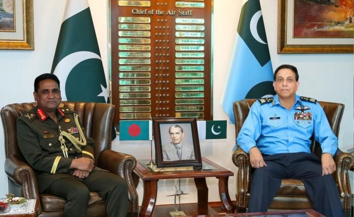 Bangladeshi Defence Delegation Calls On Pakistan Air Chief Marshal Zaheer Sidhu