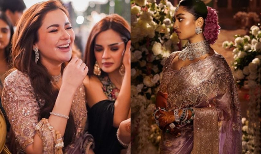 Hania Aamir Slays In Rs1 3 Million Indian Designers Saree At Yashma Gills Sister Wedding