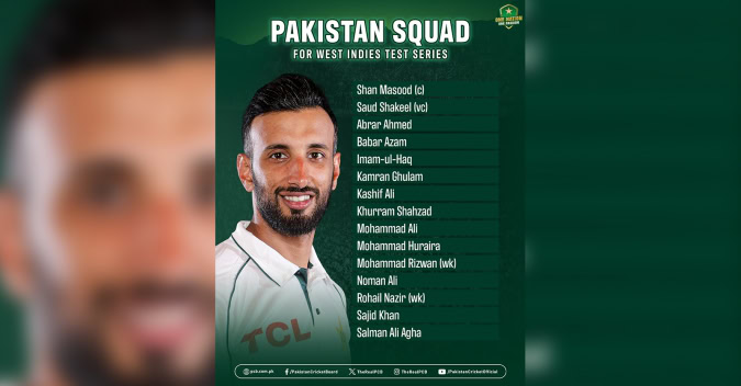 Pakistan Announce Squad For West Indies Tests