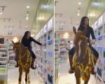 Saudi Woman Goes Viral For Shopping On Horseback