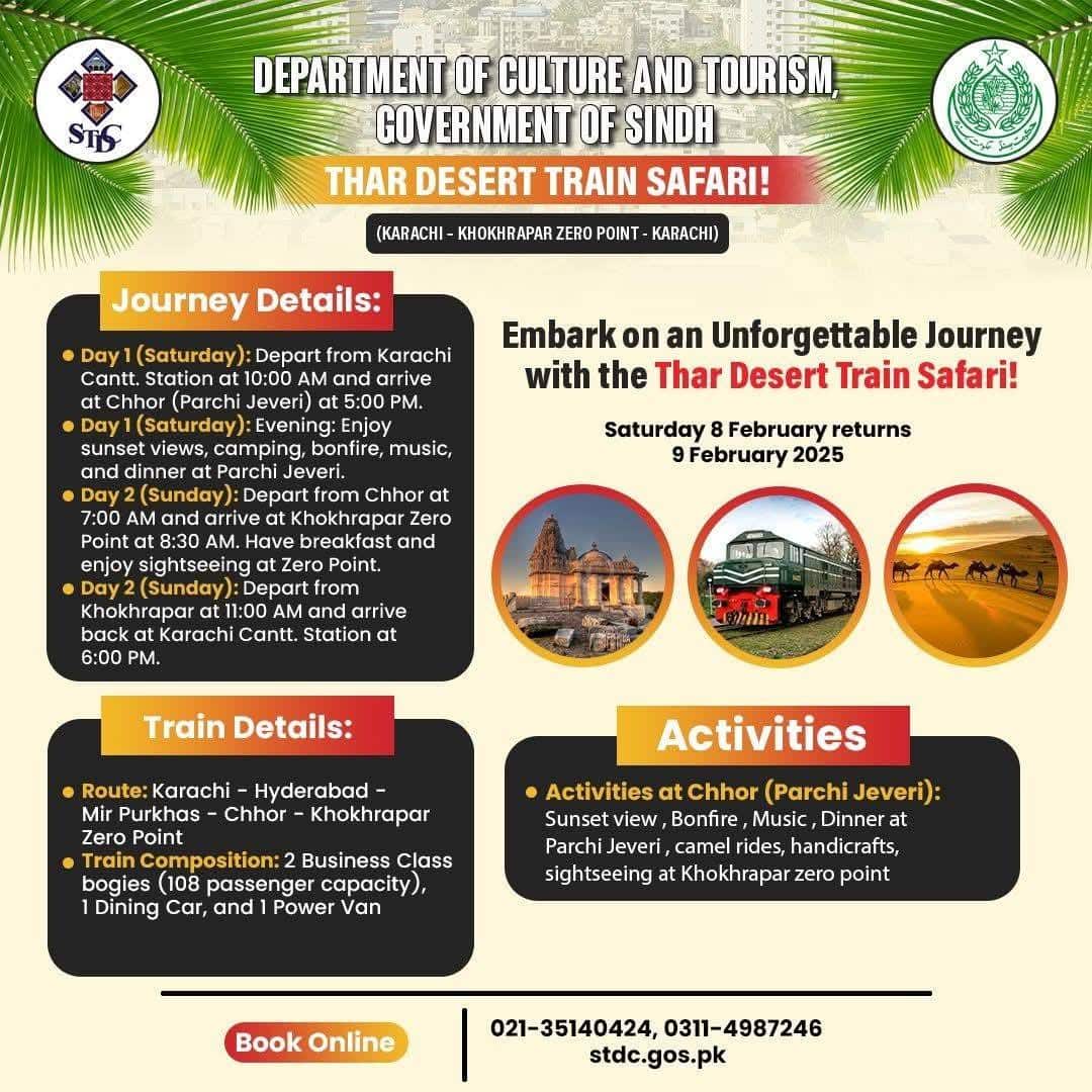 Thar Desert Train Route Connects Karachi Chhor And Khokhrapar With Exciting Packages 