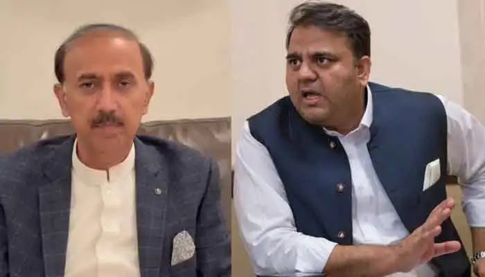 You Are A Tout Fawad Chaudhry Shoaib Shaeen Scuffle Outside Adiala Jail