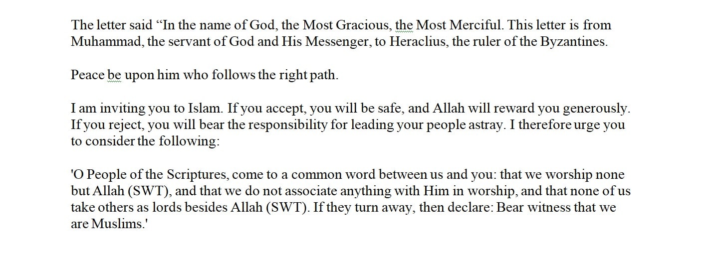 Prophet Muhammads Historic Letter To Byzantine Emperor Heraclius In Pictures 