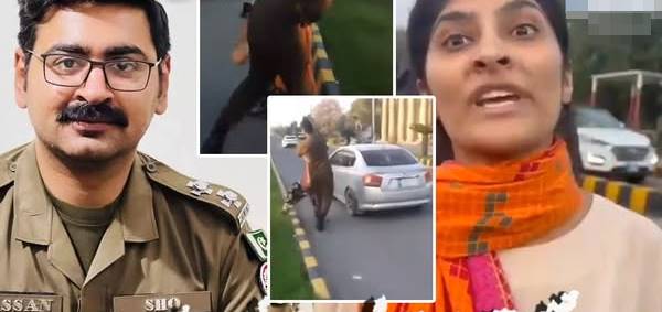 Punjab Police Sho Hassan Virk Accused Of Assaulting Female Lawyer In Gujranwala See Viral Video