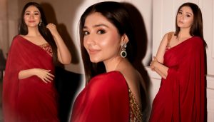 Dur E Fishans Maroon Saree Look Goes Viral