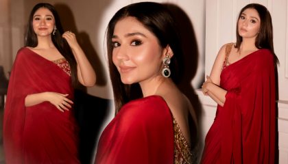 Dur E Fishans Maroon Saree Look Goes Viral