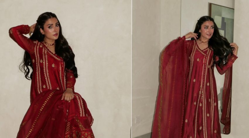 Ayeza Khans New All Red Look Is Giving Bride Vibes See Viral Pics Here