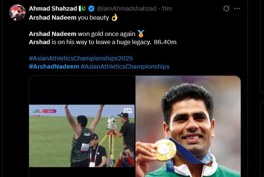 King Of Javelin Pakistanis Shower Praise On Arshad Nadeem For Winning Asian Athletics Gold 