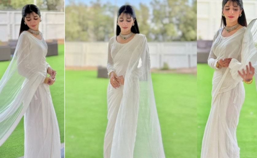 Mawra Hocanes Elegant White Saree Look Wows Fans On Social Media