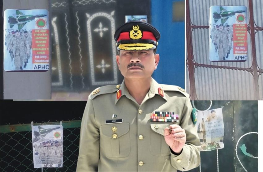 Pak Field Marshal Asim Munir Paf Jets Posters On Display In Indian Occupied Kashmir