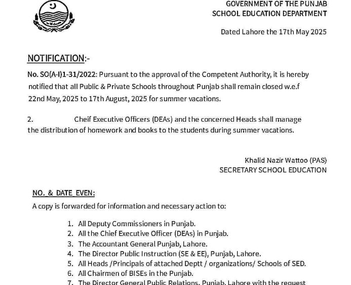 Punjab Summer Vacations To Start From May 22 All You Need To Know About Viral Notification 