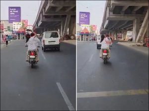 Woman Beats Husband With Slipper On Moving Bike Video Goes Viral
