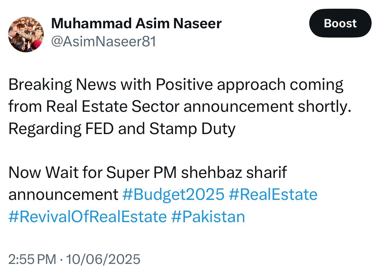 Budget 2025 26 Big Relief Expected For Pakistans Real Estate Sector 