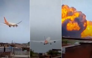Footage Captures Moment Air India Plane Crashes Near Ahmedabad Airport