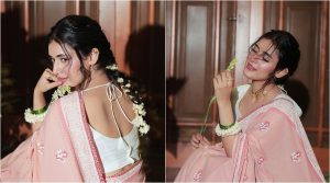 Sahar Hashmi Turns Heads With New Backless Saree Style See Pics Here