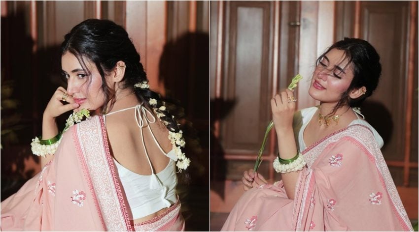 Sahar Hashmi Turns Heads With New Backless Saree Style See Pics Here
