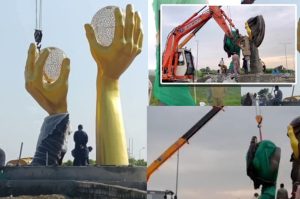 Balls In Hands Bizarre Sculpture In Islamabad Gets Removed After Massive Trolling