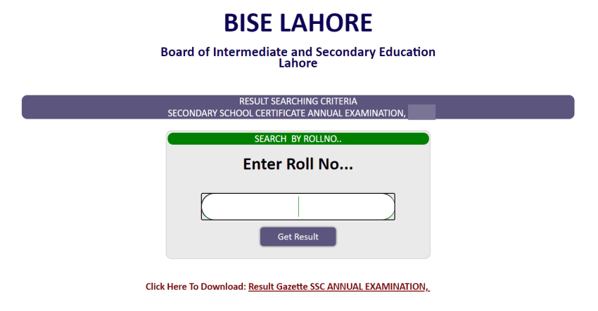 Bise Lahore Matric Result 2025 Check Class 10 Results Lahore Board