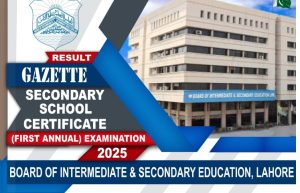 Lahore Board Matric 10th Class Bise Lahore Gazette 2025 Download