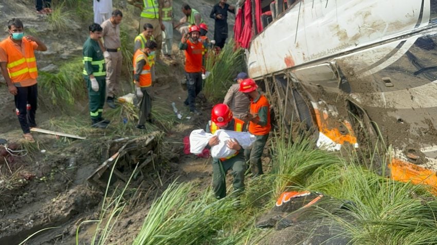 Lahore Bound Passenger Coach Plunges Into Ravine Near Chakwal 8 Dead
