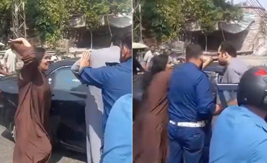 Lahore Woman Caught On Camera Assaulting Driver After Minor Accident Video
