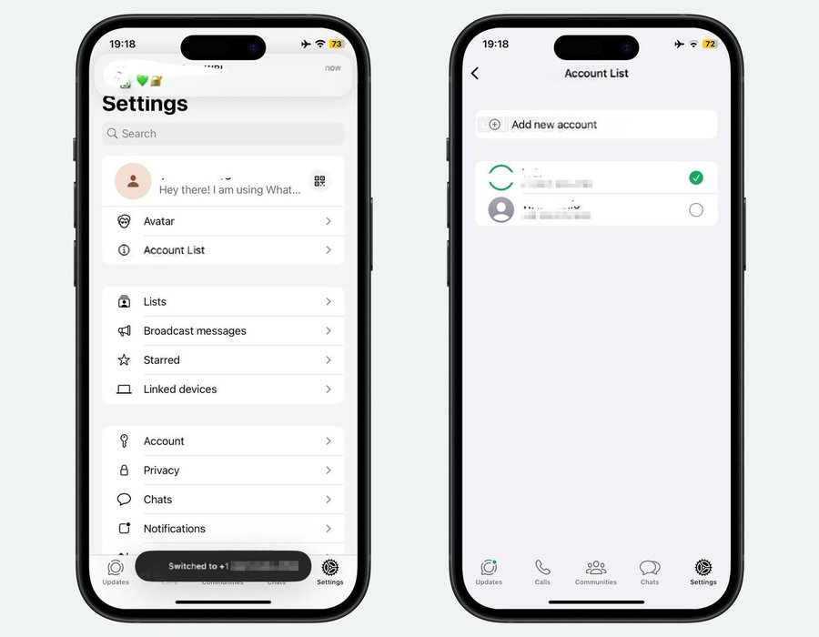 Whatsapp To Let Users Instantly Switch Between Multiple Accounts With One Tap 