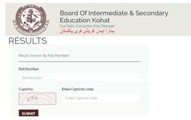 Bise Kohat Inter Class 12th Results 2025 Check Results Here