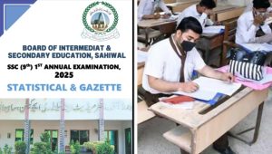 Bise Sahiwal 9th Class Result Gazette 2025 Download Pdf