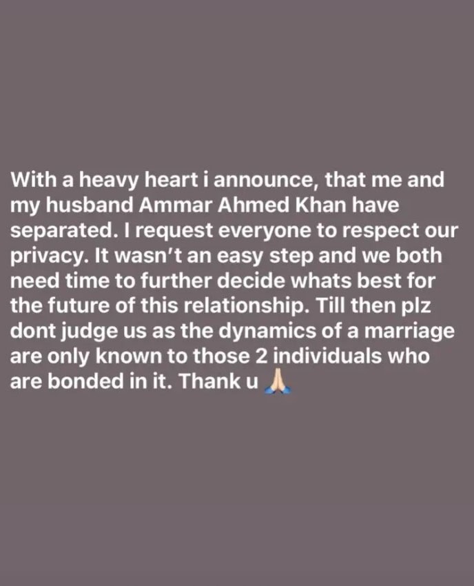 Hina Rizvi Husband Ammar Khan Officially Divorced After One Year Of Marriage 