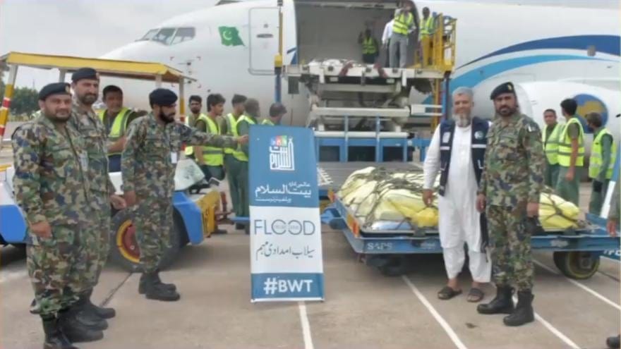 PAF airlifts 48 tons of relief goods to flood-hit KP
