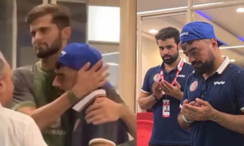 Pakistan Cricketers Console Rashid Khan After Elder Brothers Death