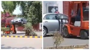 Punjab Traffic Police Lift Car With Family Inside As Video Goes Viral