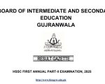 Bise Gujranwala Inter Part Ii Class 12 Gazette 2025 Download Pdf
