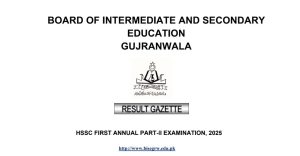 Bise Gujranwala Inter Part Ii Class 12 Gazette 2025 Download Pdf