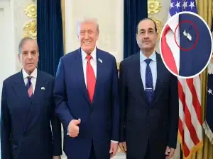 Donald Trumps Jet Pin On Coat Sparks Social Media Mockery Of India