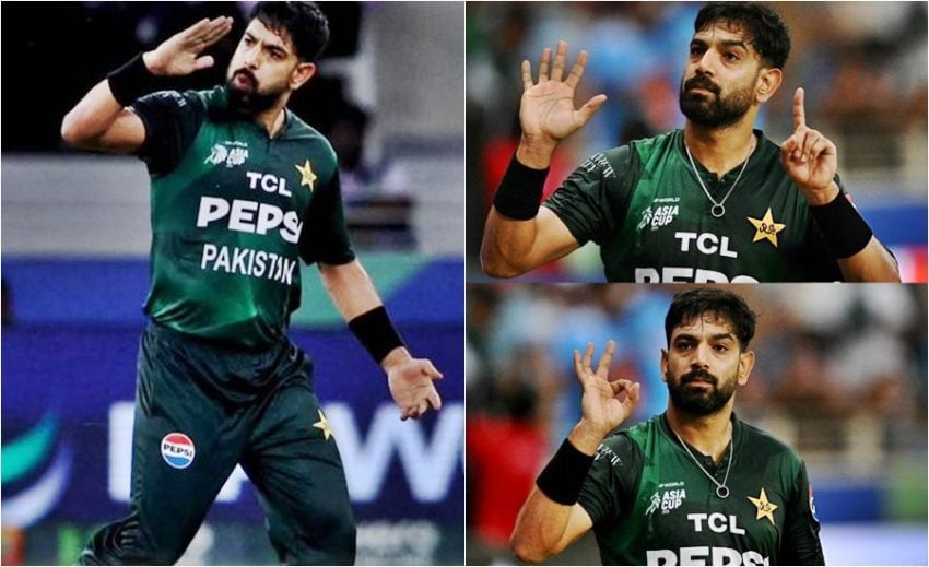 Haris Raufs 6 0 Gesture Reminds Fans Of Pakistans Rafale Victory Against India