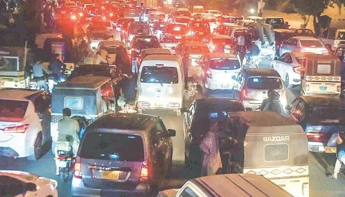 Heavy Rain Triggers Massive Traffic Jams Across Karachi