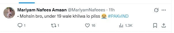 Mariyam Nafeess Message To Mohsin Bro Goes Viral After India Beat Pakistan 