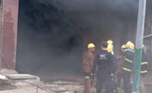Three Injured As Factory Collapses After Massive Fire In Karachi