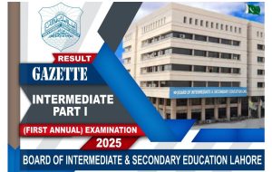 Bise Lahore Class 11 Inter Part 1 Gazette 2025 Download Pdf