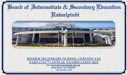 Bise Rawalpindi Class 11 Inter Part 1 Gazette 2025 Download Pdf