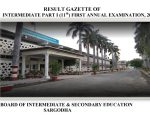 Bise Sargodha Inter Part 1 Class 11 Gazette 2025 Download Pdf