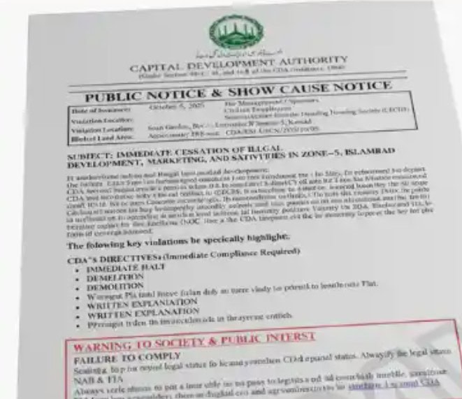 Cechs Housing Society Faces Crackdown Over 500 Kanals Of Illegal Development 