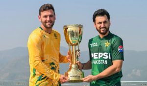 Pakistan South Africa Captains Unveil T20 Series Trophy In Islamabad