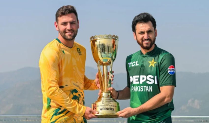 Pakistan South Africa Captains Unveil T20 Series Trophy In Islamabad