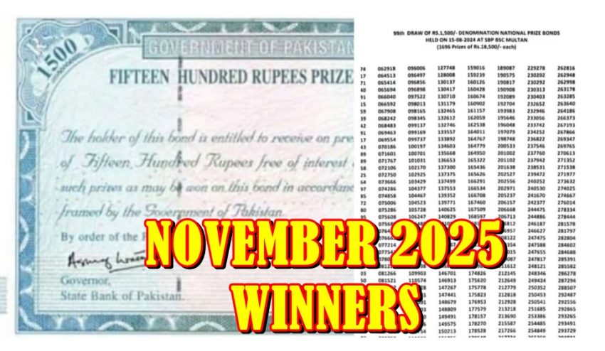 1500 Prize Bond Check November 2025 Draw Results Here