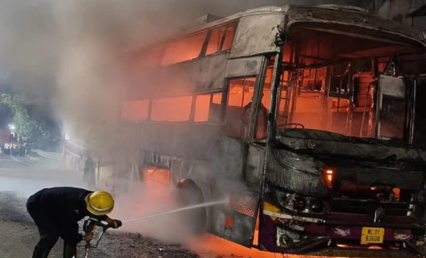 30 Burnt Alive As Passenger Bus Catches Fire After Accident In Yemen